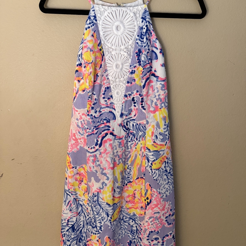 Lilly Pulitzer Women's Pearl Halter Midi Dress Floral Print Size 2